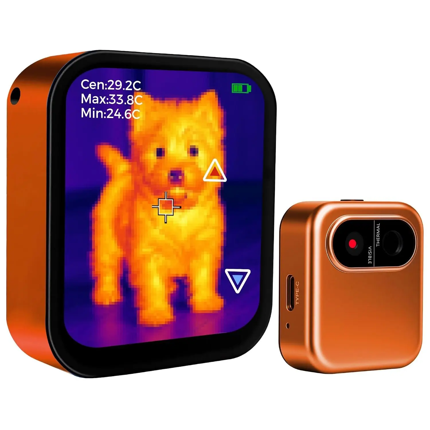 Mini Thermal Camera, 80x60 IR Resolution  Camera with Touchscreen, Portable Thermal Imaging Camera with 50° Wide-Angle Lens, Heat Sensor for HVAC,  Inspection, Water Leak Detection