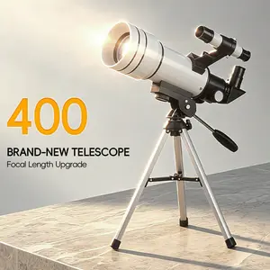 200X High Definition Astronomical Telescope, 70mm Large Aperture 400mm Focal Length, AZ Mount Telescope with Finder Scope, Perfect Gift for Astronomy Beginners & Family