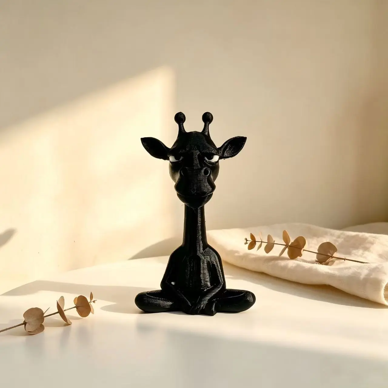 3D Printed Giraffe Statue, Desktop Car Shelf Decor, Yoga Pose Animal Sculpture, Christmas Gift, Collectible Model