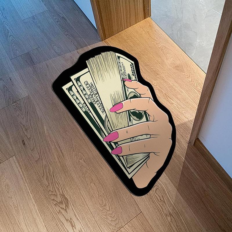 Creative 3D Dollar Pattern Floor Mat, 1 Count Colorful Non-slip Soft Floor Carpet, Decorative Area for Home Living Room Bedroom Study Room Hotel, Home Decor Rugs