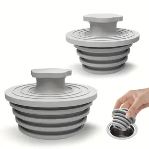 2pcs Silicone Bathtub Stopper with Ergonomic Handle & Leakproof Design - Durable Drain Plug for Bathroom Shower, Sink, Bathtub - Easy Installation, No Tools Needed, Bathtub Drain Stopper, Shower Drainage, Modern Bathroom Accessory, Leakproof Seal