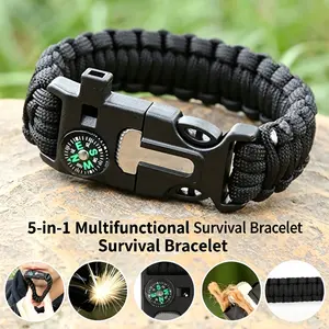 Paracord Bracelet Survival Bracelet Multi-Function Five-in-One Multi-Function Outdoor Paracord Camping Adventure Seven-Core Bracelet