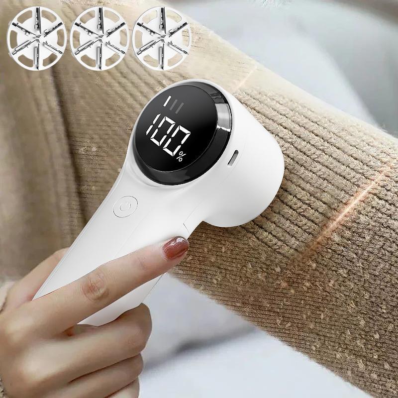 Electric Lint Remover with Brush, Portable Rechargeable Household Fabric Shaver, 3-Speed Sweater Shaver for Fast Lint Removal, Durable for Socks, Coats & Bedding