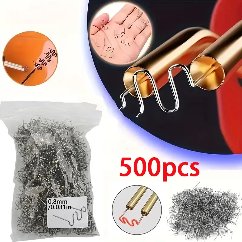 500 Car Bumper Repair Rivets, Stainless Steel 0.8mm Wave Rivets, Plastic Welding Tool Kit, Auto Bumper Repair Accessories
