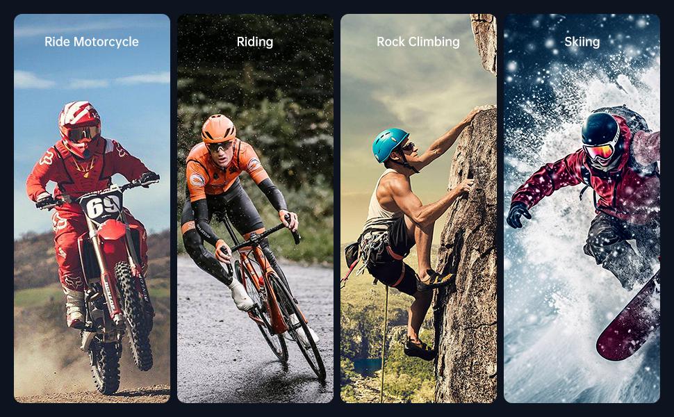 Motorcycle Bluetooth Headset Speaker Skiing Earphone Waterproof Bluetooth Helmet Headset with Noise Cancellation Ultra-Thin Wireless Bluetooth Headphones for All Helmets