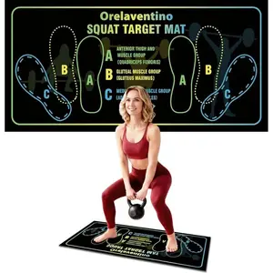 Squat Mat with Foot Position, 31.5" x 13.8" Anti-Slip Exercise Target Pad for Leg and Abdominal Workouts, Muscle Activation Training Mat
