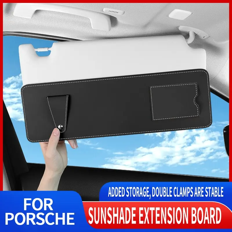 Durable car sun visor storage bag interior accessory for Porsche 911, Cayenne, Macan, Panamera, Taycan, 718 - car glasses clip, glasses holder, car storage accessory