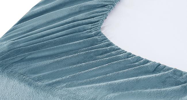 Fleece Sheets Queen Size, Flannel Like Soft, Fuzzy Warm Plush Sheets, Velvet Microfleece Bedding for Winter, Light Blue