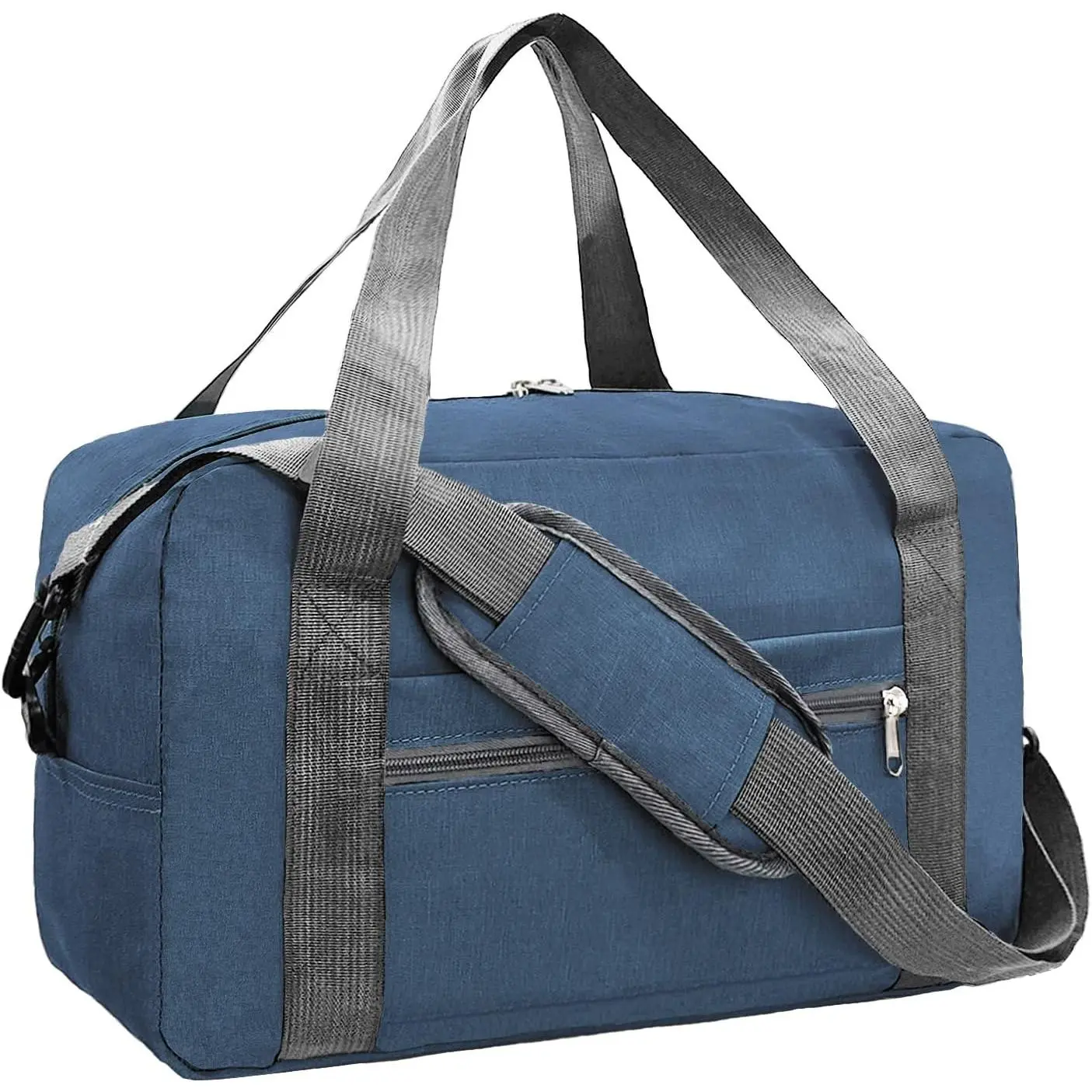 15 Inch Small Carry  Bags for Airplanes Spirit Airlines Personal Item Bag Underseat Foldable Travel Duffle Gym Bags for Women Men(20L,Navy)