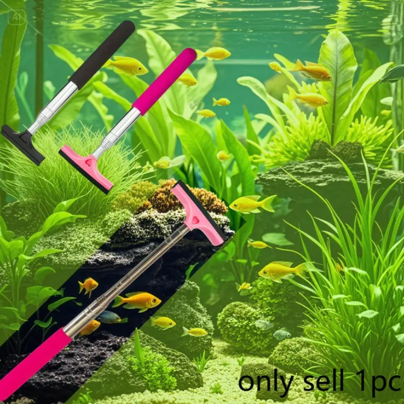 Retractable Aquarium Brush, 1 Count Multipurpose Cleaning Brush, Multifunctional Cleaning Tool for Glass Surface, Ideal for Aquarium Algae and Debris Removal, Fish Tank Cleaner
