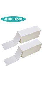 Fanfold 4 x 6 in Direct Thermal Shipping Labels, White, Perforated-500 Labels per Stack, 1 Stack