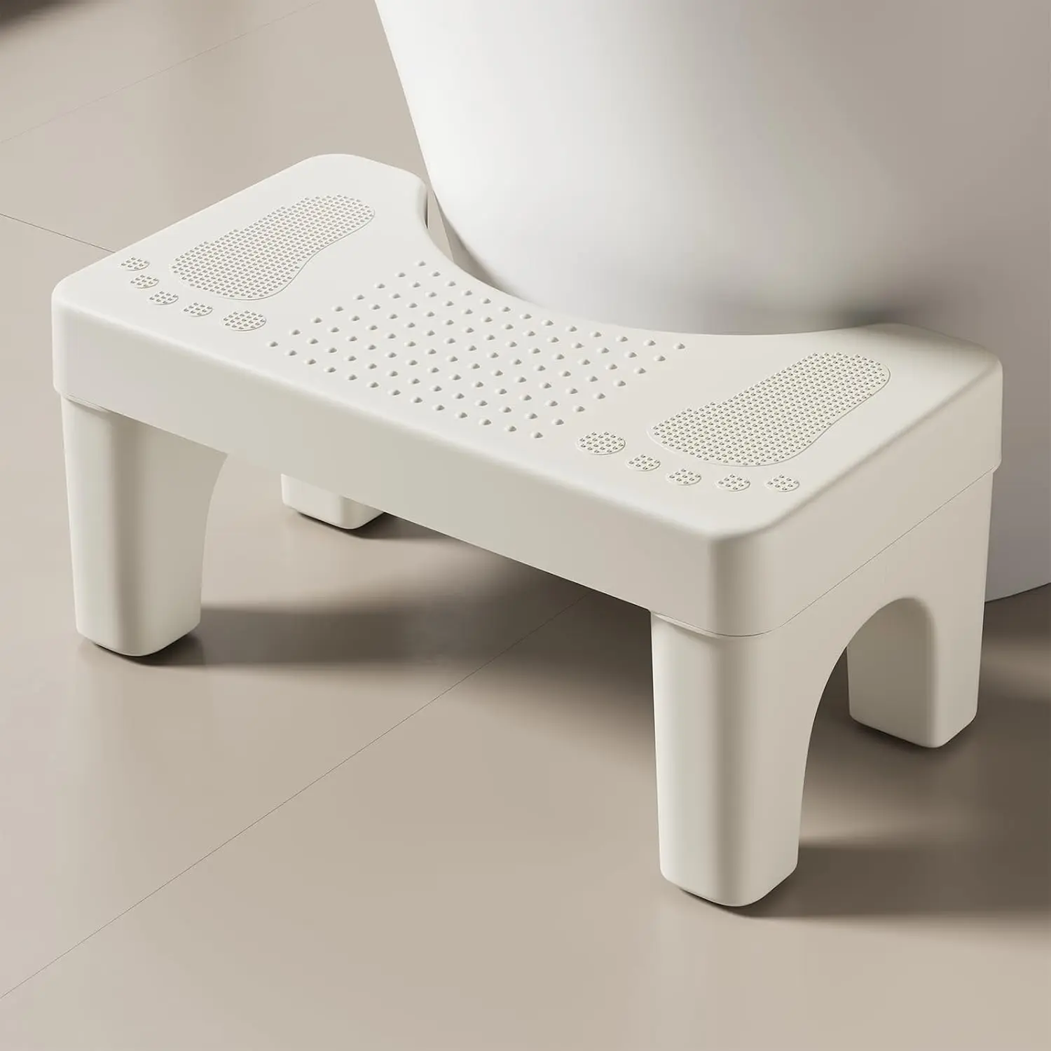 6.7 Inch Toilet Stool Squat Adult, Poop Stool for Bathroom, Non-Slip Squatting Potty, Lightweight Pooping Stools Portable for Travel, Toilet Step Stools for Adults/Kids, White