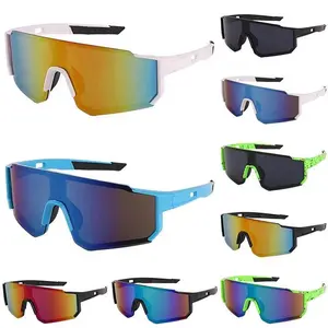 Oversized Shield Sunglasses – Mirrored PC Lens Windproof Sports Eyewear for Outdoor Baseball & Hiking