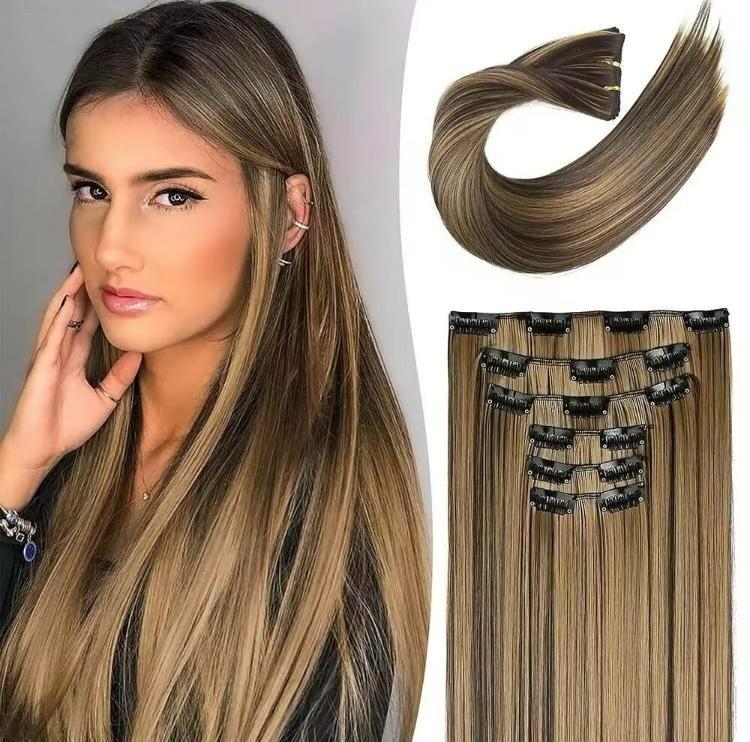 24 Inch Clip-in Hair Extensions 6pcs Long Straight Natural Look Synthetic for Women Soft Lightweight Comfortable Wear Everyday Use Youthful Style Extension Set half wig ponytails real human Short Dreadlock Curly Afro with Bangs Ice Sliky Fiber Headband az 24 Inch Clip-in Hair Extensions 6pcs Long Straight Natural Look Synthetic for Women Soft Lightweight Comfortable Wear Everyday Use Youthful Style Extension Set half wig ponytails real human Short Dreadlock Curly Afro with Bangs Ice Sliky Fiber Headband az