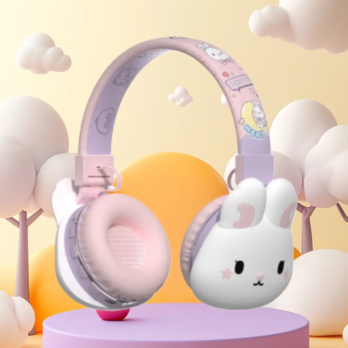 Cute Cartoon Kids Over Ear Bluetooth Headphones Wireless Music Headset For Children