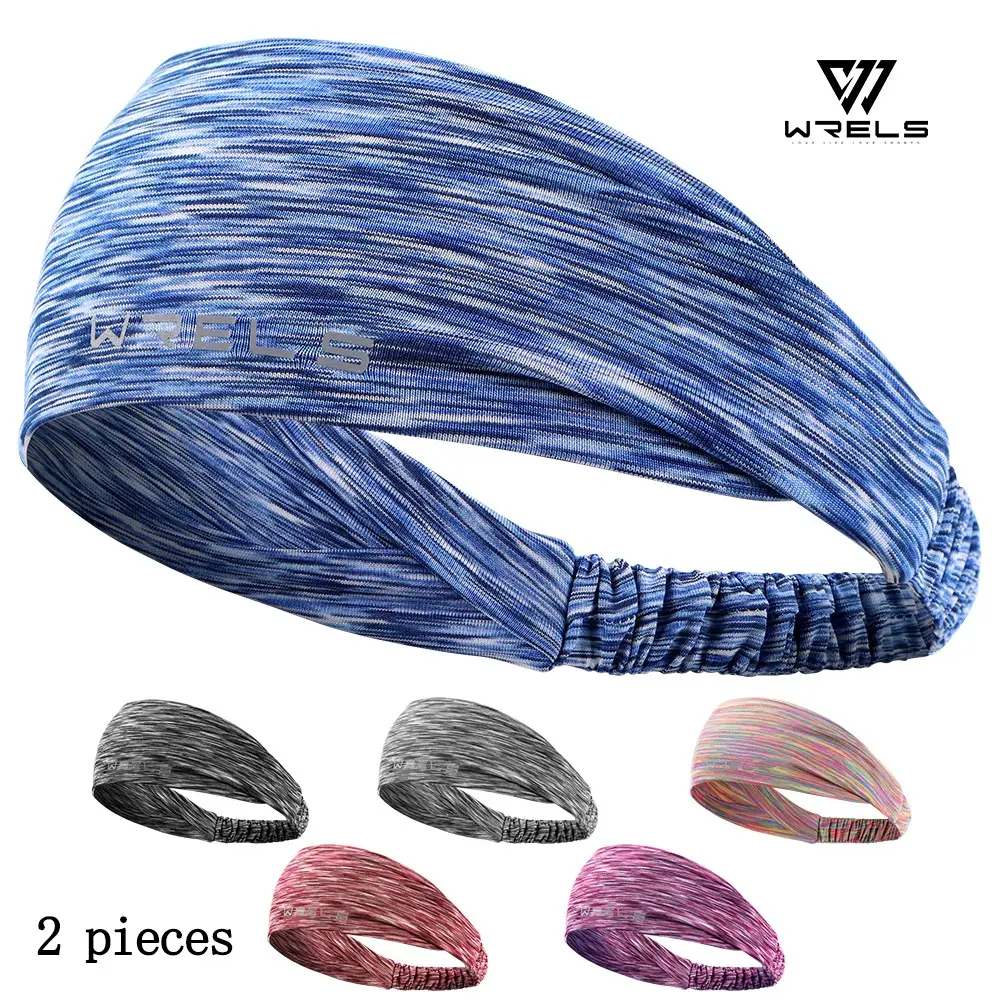 Wrels Sport Yoga Wide Band Headband for Women, Sweat Absorbing Running Fitness Hair Tie, Non-Slip Tennis Scarf, Comfortable and Durable