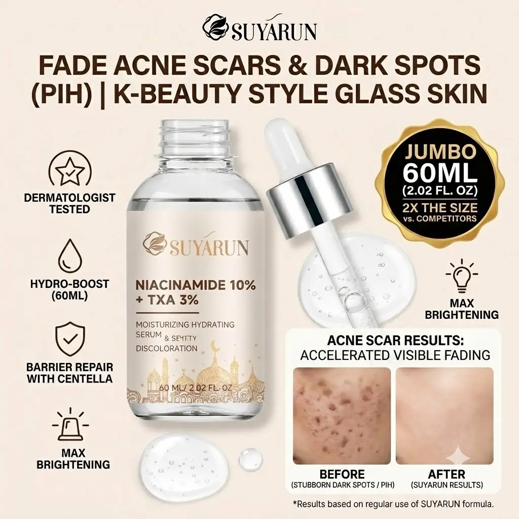 SUYARUN Niacinamide 10% + TXA 3% Dark Spot Correcting Serum (60ml) | Korean Style Hyperpigmentation Corrector, Fade Acne Scars, Brightening Serum for Glass Skin, Daily Radiant Skin