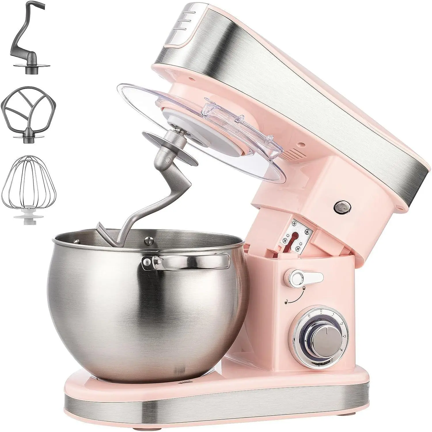 Stand Mixer, 6-Speed with Pulse  Mixer Tilt-, 6.3-QT Large Mixer,  Kitchen Electric Mixer with Dough Hook, Wire Whip & Beater,