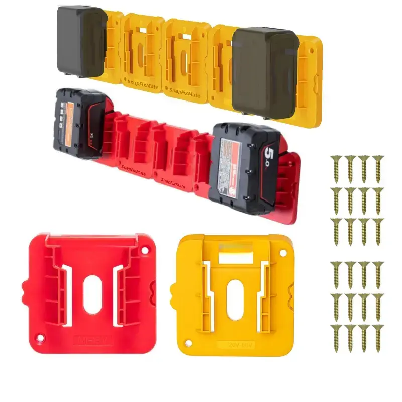 5 Pack Battery Mount Holder Compatible for 20V 60V Battery 18V Battery Dock Holder Fit for DCB200 DCB203 DCB206 Batteries