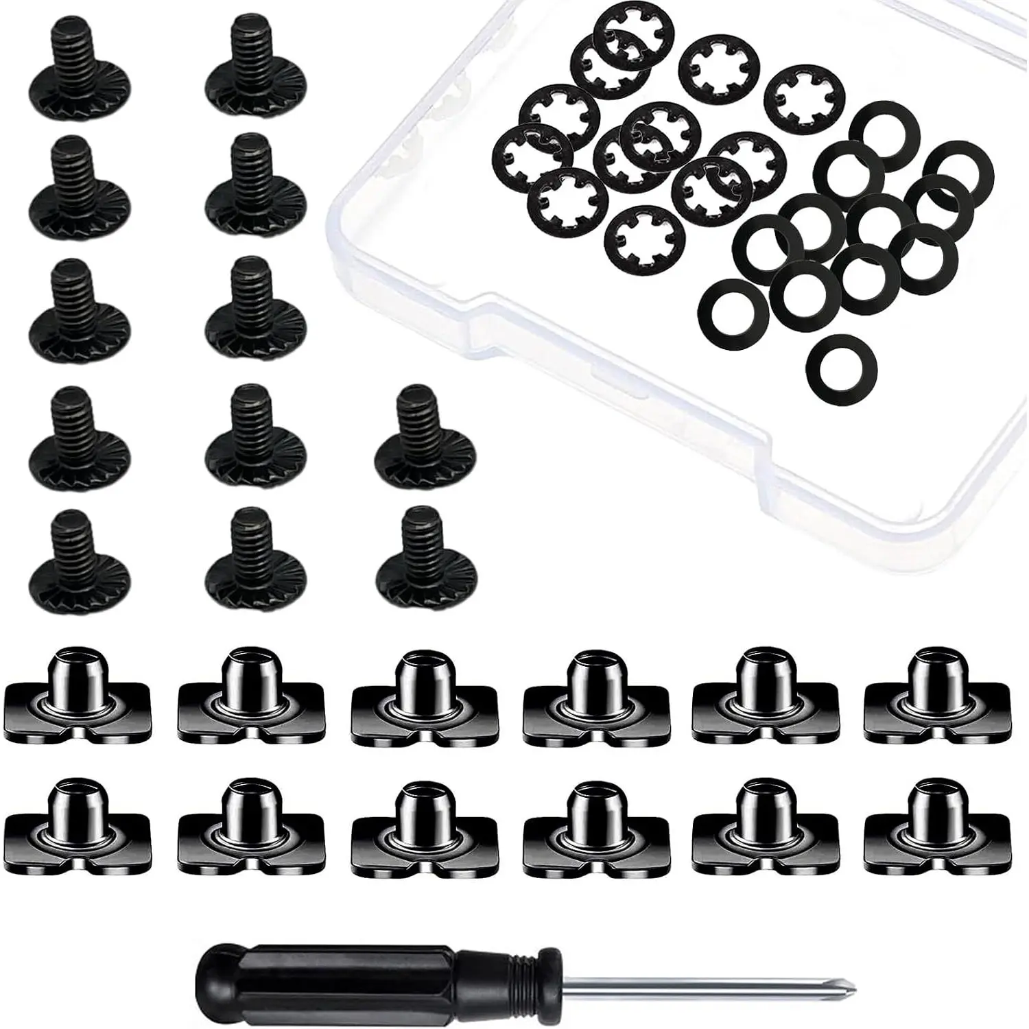 Soccer Backplate Hardware Kit - 6/12 Pieces of Screws, Nuts, Washers, Shims, Chicago Screws for Adult, Youth Soccer Backplates