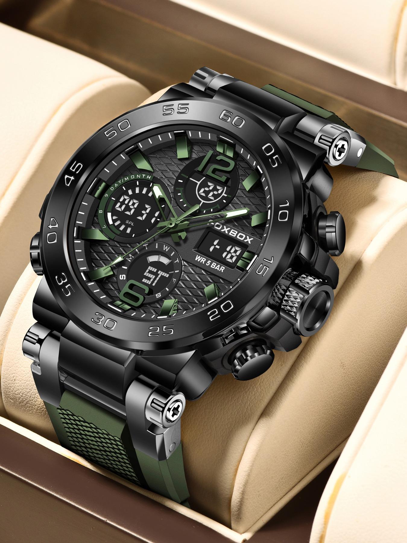 Men's Sporty Digital Watch, Fashionable Digital Watch with Luminous Dial & Alarm Function, Waterproof Watch for Men, with Box Men's Sporty Digital Watch, Fashionable Digital Watch with Luminous Dial & Alarm Function, Waterproof Watch for Men, with Box