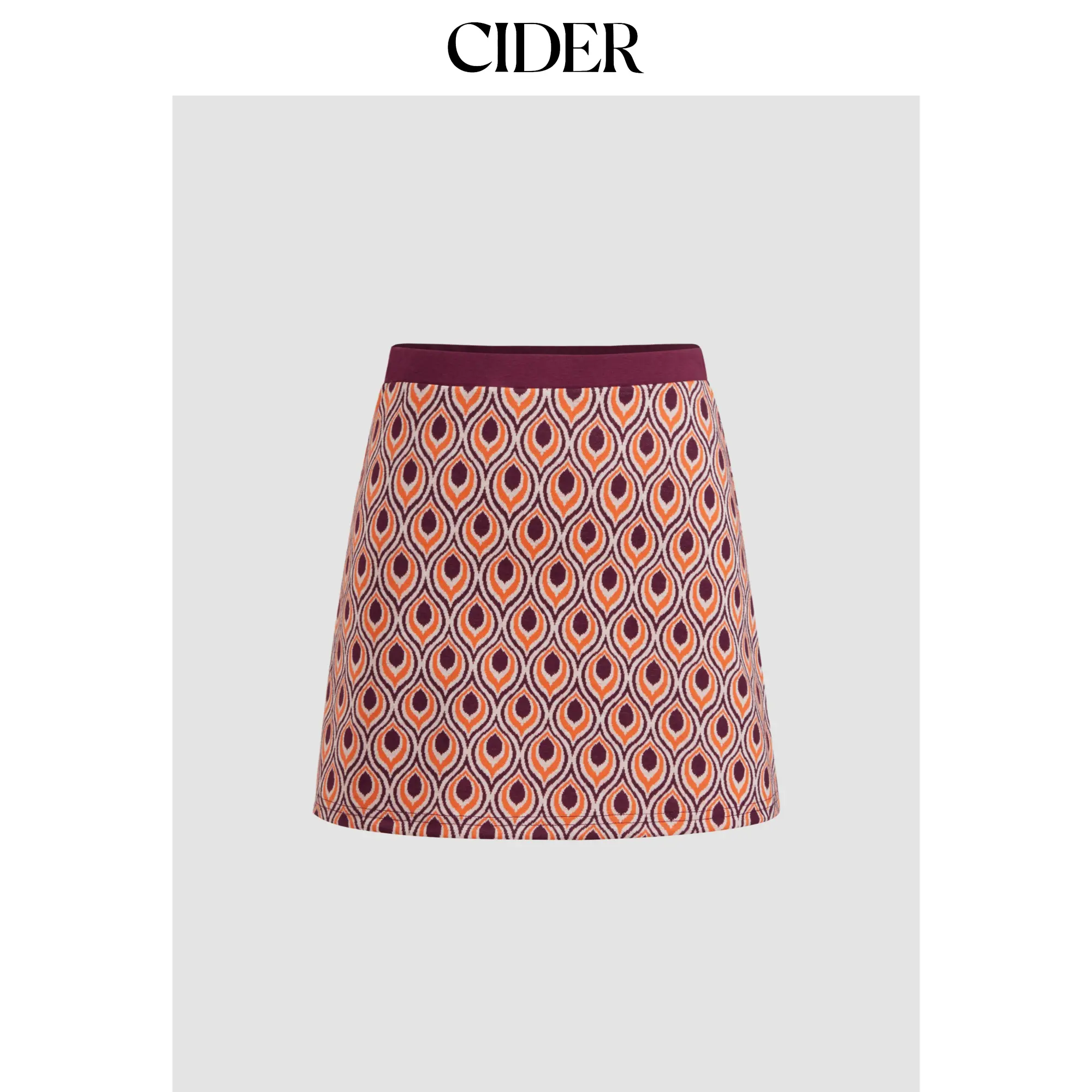 Cider [size 2-26] Mid Rise Geometric Contrasting Binding Mini Skirt