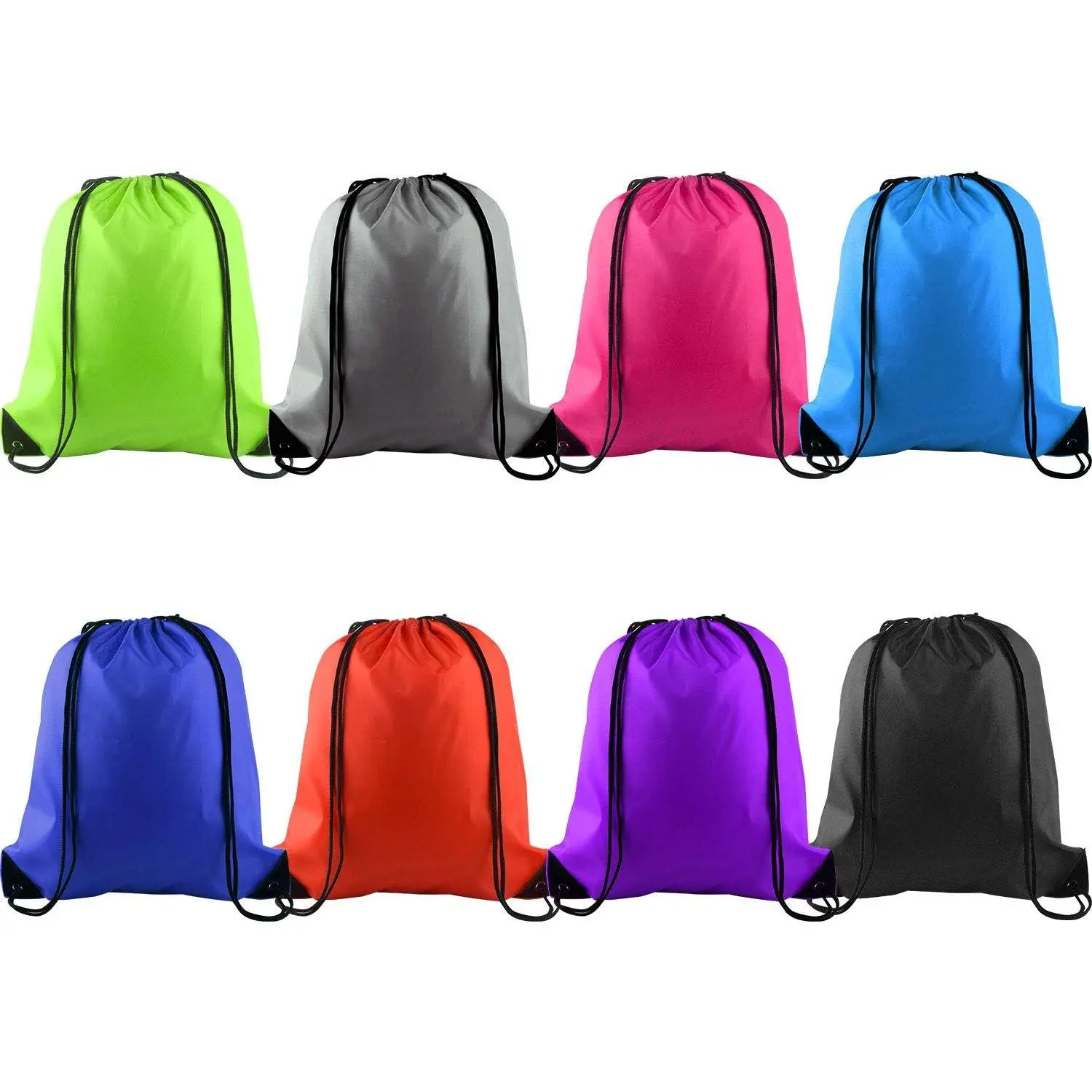 8 count Drawstring Backpack Bag Bulk