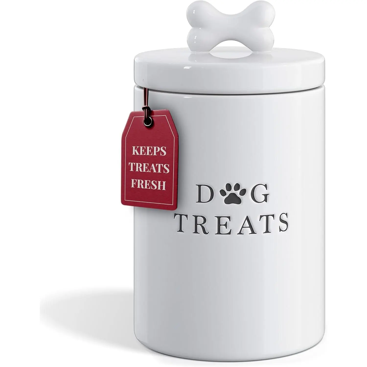 Ceramic   Container with Airtight Lid (White)