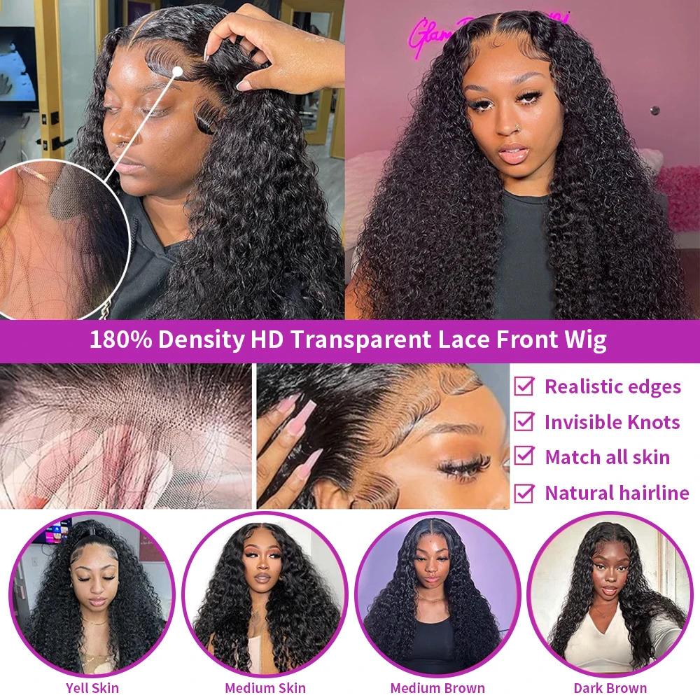 Women's Human Hair Half Wig - HD Wigs, 250% Density 40Inch Deep Wave, 13x4/13x6 360 Full Lace Frontal, Transparent Lace, Pre-Plucked Hairline & Side Parts Cap Design, Deep Wave Wig Women's Human Hair Half Wig - HD Wigs, 250% Density 40Inch Deep Wave, 13x4/13x6 360 Full Lace Frontal, Transparent Lace, Pre-Plucked Hairline & Side Parts Cap Design, Deep Wave Wig