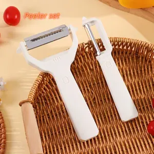2026 Latest 2-in-1 Kitchen Peeler and Grater, Multi-Functional Handheld Tool for Peeling, Shredding & Chopping Fruits Vegetables, Essential Household Cooking Supply