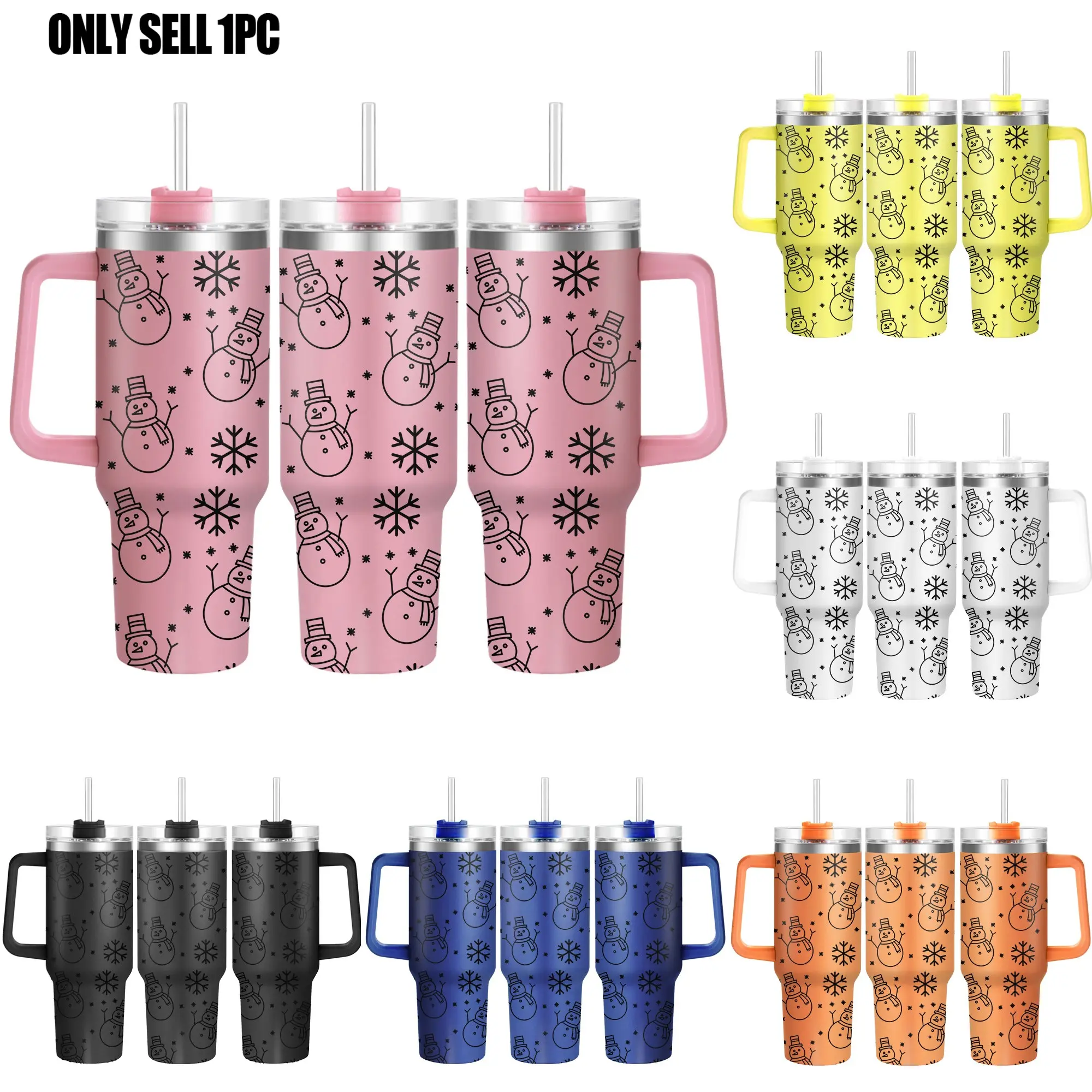 1pc, Christmas Cups 40 oz Insulated Drink Tumbler With Lid, Christmas Gifts, Snowman Funny Print 40oz Stainless Steel Water Bottle, Christmas Gifts, Thanksgiving Gifts, For Dad Son Women Mom Sisters Teacher Coworker Friend B, Insulated Drinkware