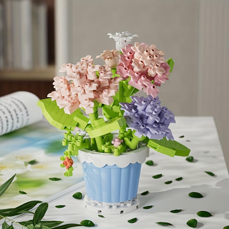 Flower Building Blocks, Rose Building Blocks, 1 Set Mini Potted Plant Model Building Blocks, Building Kit Desktop Ornament, Home Decoration, Educational Fun Toys, Birthday Gift