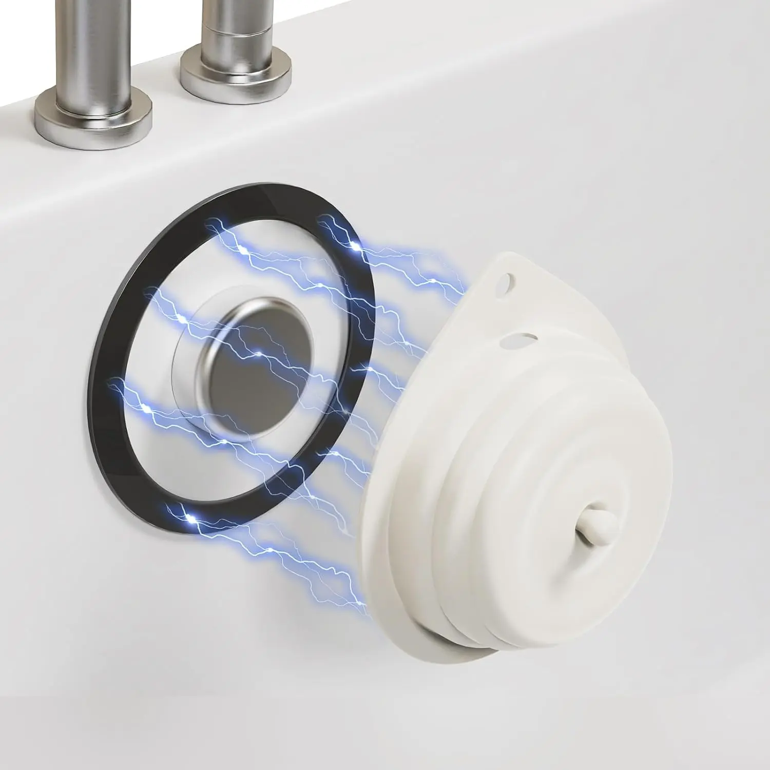 Bathtub Overflow Drain Cover, 4.6 Inches Inner Diameter, Adjustable Water Level Overflow Cover, Easy to Raise Water Height for Deeper Soaking Bath,  Bathroom Accessory