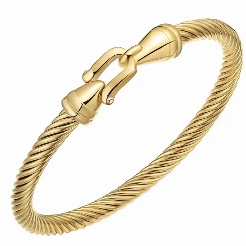 Bangle lock Style of stainless steel, 18K PVD plated bracelet, fade-resistant jewelry 1012