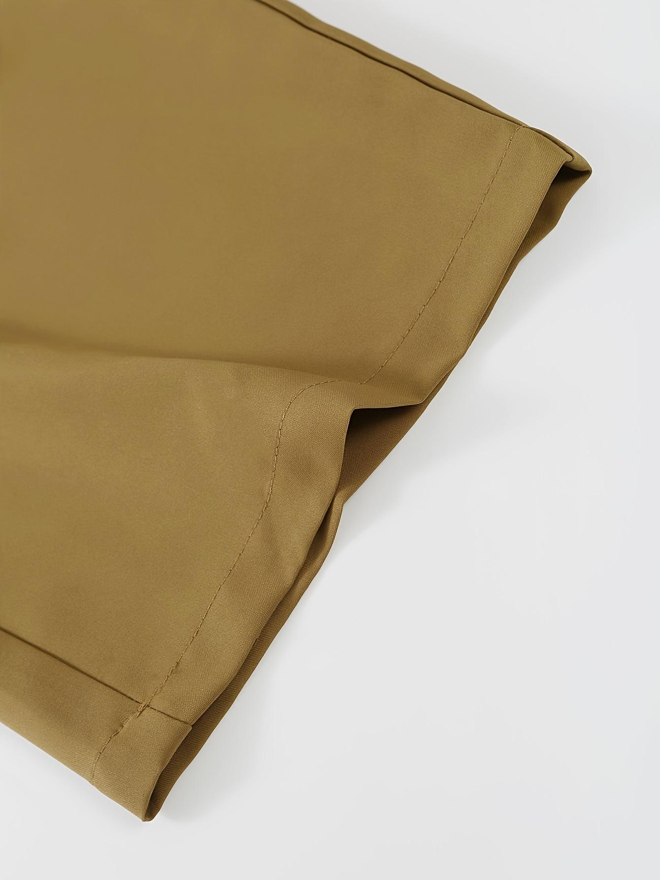 Men's Casual Set - Suit-Inspired Short Sleeve Shirt & Loose Straight Pants - Polyester, Machine Washable