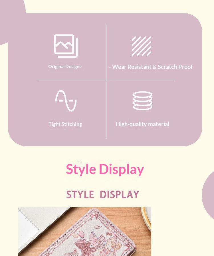 Cute Pink Bunny Bear Driver License Holder Cartoon Card Wallet Kawaii ID Card Case with Lace Design Car Document Organizer Credit Card Storage Cute Car Accessories Gift for Girls