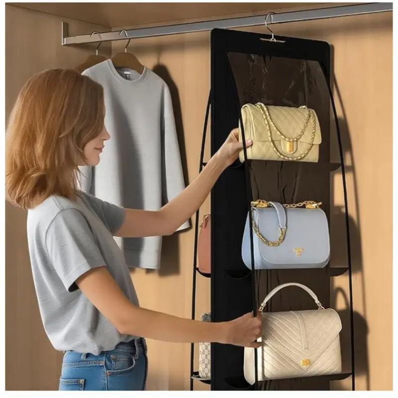 Hanging Handbag Organizer, Clear Dustproof Purse Storage Holder, Closet Hanging Bag Storage for Women Purses Handbags, Organize Your Accessories