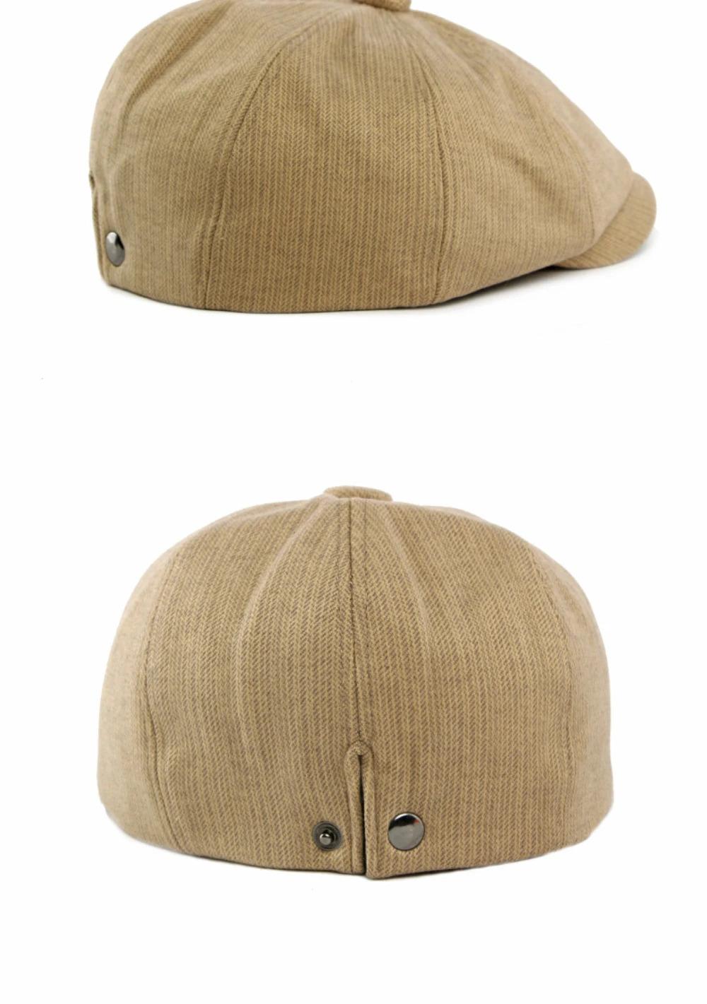 HT5032 Beret Cap New Spring Autumn Winter Men Women Cap Artist Painter Wool Beret Hat Male Female Adjustable Octagonal Beret Cap