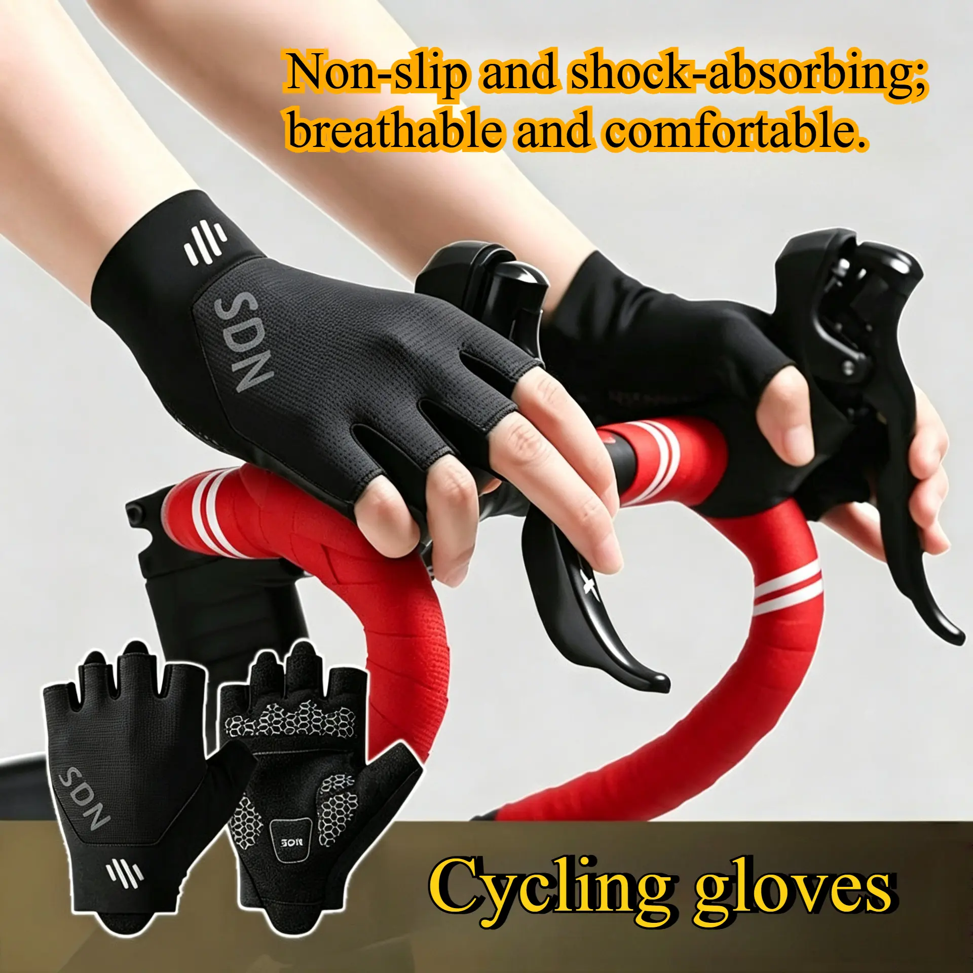 New Sports Gloves Half Finger For Men Women Outdoor Cycling Gym Workout Fitness Breathable Black Gloves For Running Bike Driving Daily Wear Soft Thin Gifts Black Red Road Bike Gloves Gym Mittens
