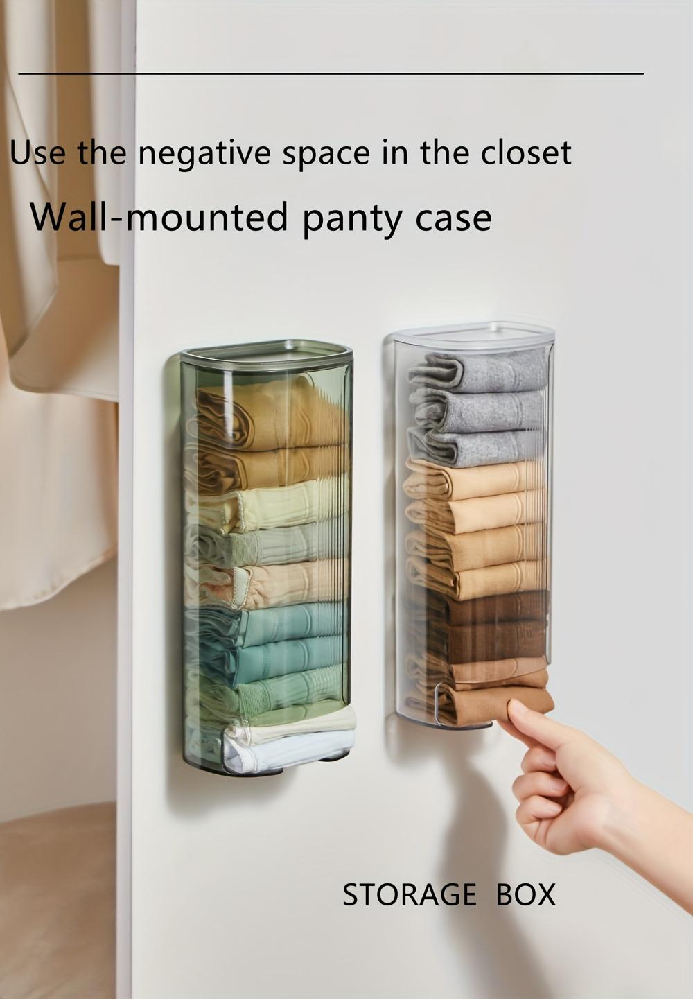 [Transparent Closet Organizer] Transparent Plastic Wall-Mounted Under Cabinet Organizer Clothes Organizer for Bras, Socks & Underwear - Multiple Compartments Hanging Storage Box for Closet Organization, Closet Organizers And Storage, Home Organizers