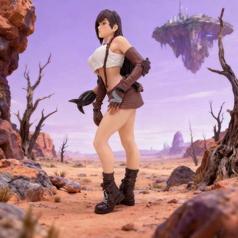 Anime-Style Dark Brown-Haired Male/Female Figure Collectible- White-Brown Battle Outfit Standing Pose Figure for Display, Tabletop RPGs/Dioramas- Detailed Craftsmanship Anime Combat Statue for Gamers& Collectors(Compatible with