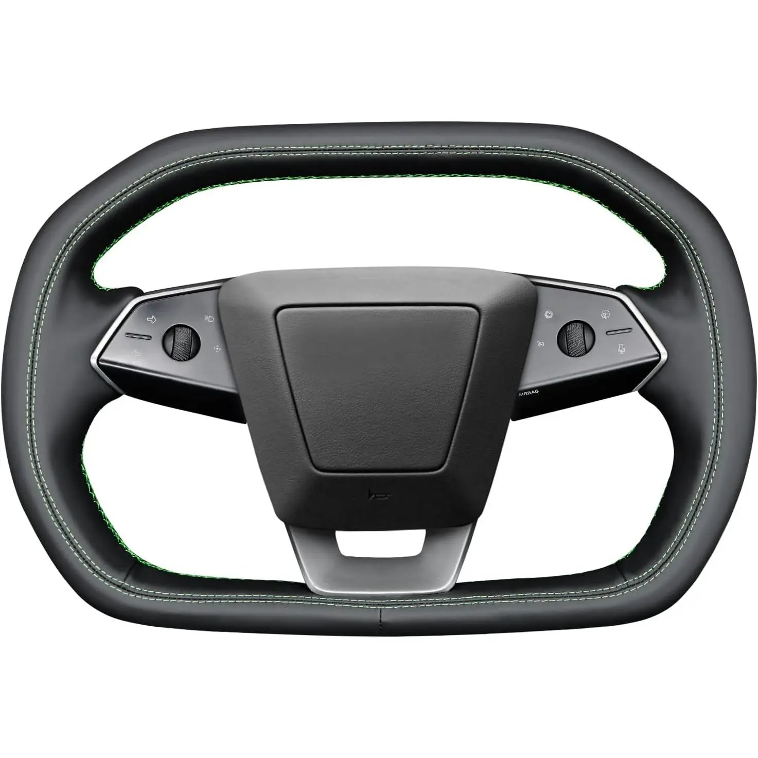50：3D Style(Black Leather&Green Decorative Line)