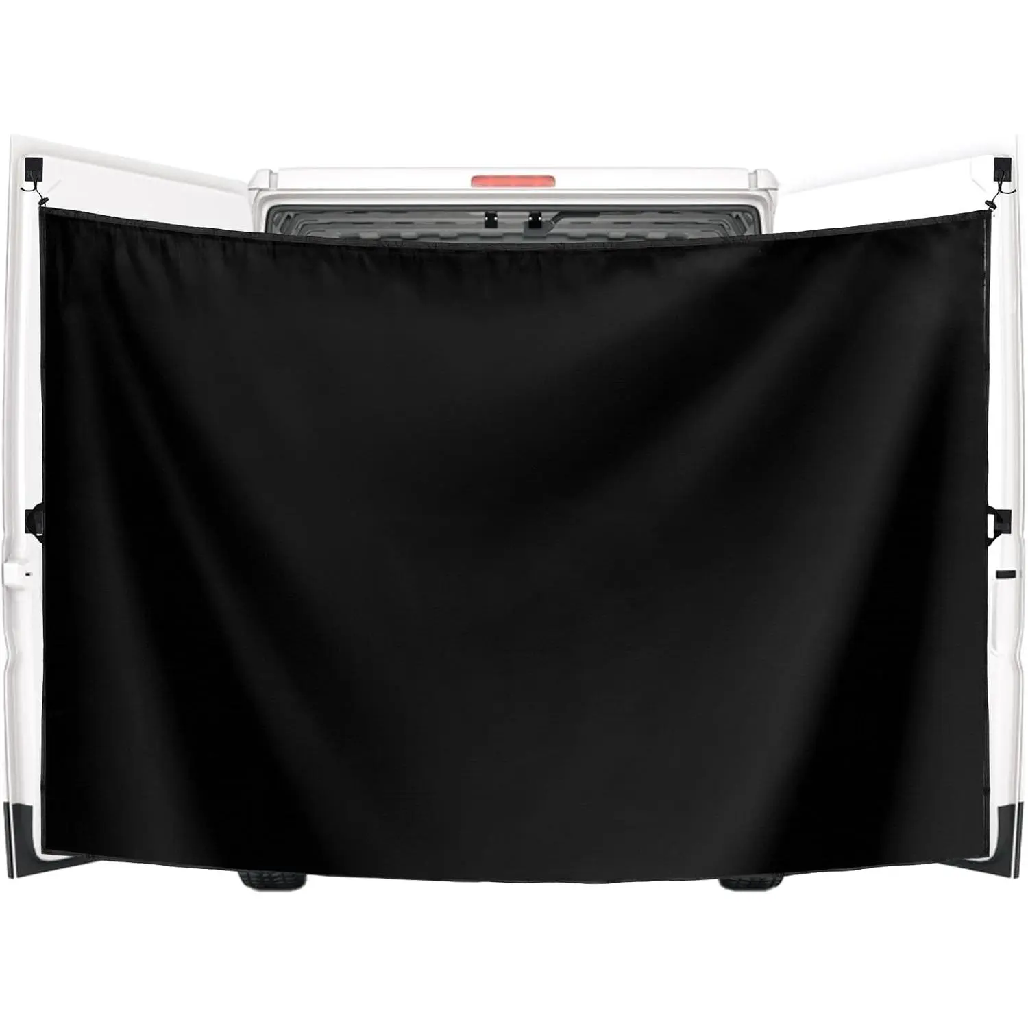 7.5x6ft (230x180cm) Plastic-Cloth Car Rear Door Curtain, Camper Van Magnetic Hooks Adjustable Waterproof Double Layer Outdoor Privacy Changing Cover for Truck Travel Accessories (Black), Car Curtain