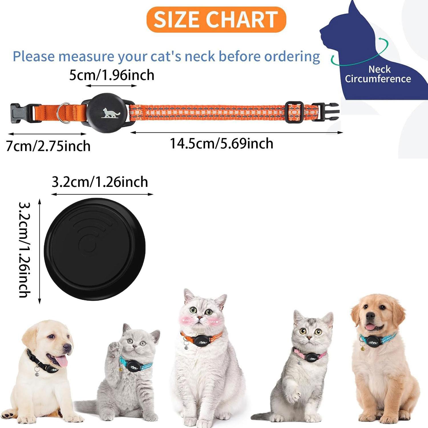 Cat GPS Tracker, Reflective Collar Tracker, Anti-lost Device, Compatible with Apple Find My Function (Only for iOS System), Pet Supplies, Harness, Reflective Strip Harness
