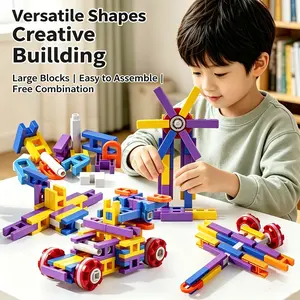 159 Pieces Large Building Blocks, DIY Assembly Toy, Stem Educational Puzzle, Ideal Birthday Gift for Kids Aged 6+, Unisex
