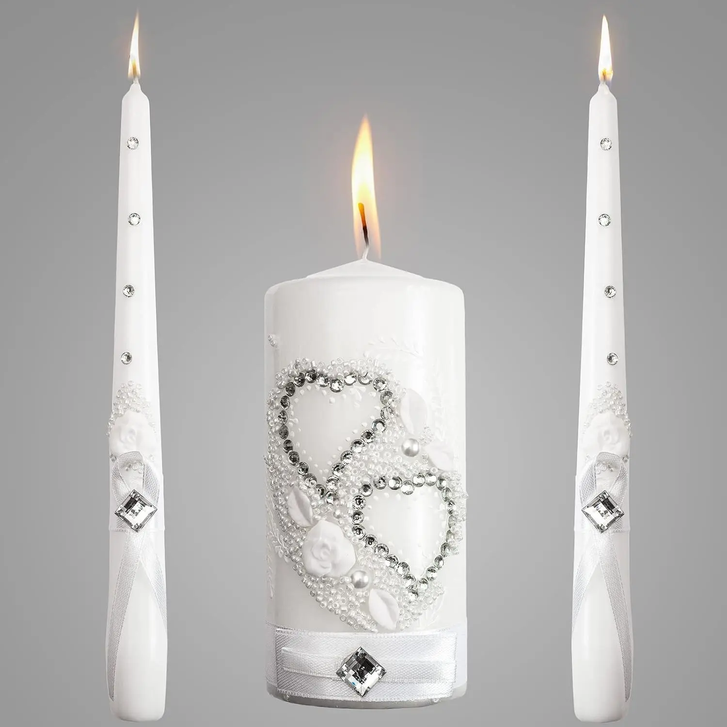 Wedding Candles for Ceremony - 6" Pillar 10" Taper Love Ceremony Candles Wedding - Faith Hope Love Candle Mesas Decorativas para Fiesta Set de velas decorativas