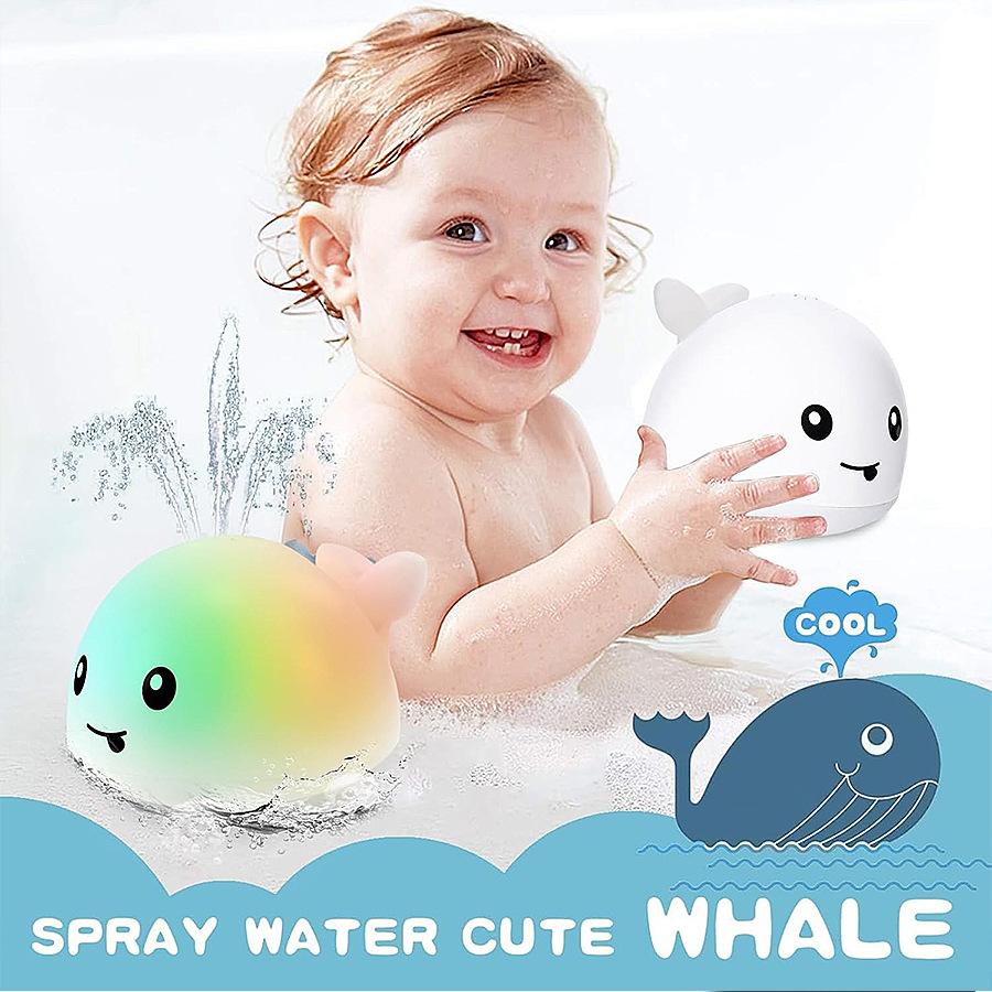 [Upgraded] Viral Whale Bath Toy Sprinkler with RGB Lights| USB Rechargeable Sensory Water Toy for Toddlers & Kids| Automatic Color Changing Fountain| Perfect Birthday & Christmas Gift for Ages 3+| Level Up Bath Time Fun