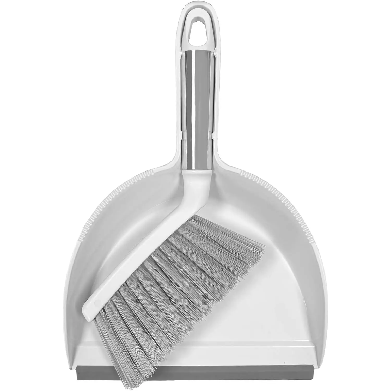 Small Broom with Dustpan Combo Set Mini Broom and Brush Set Hand Sweeper for Cleaning Desk Office Kitchen  Nest (White)