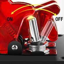 Nilight 3Gang 3Pin SPST ON/Off Red Rocker Switch Panel w/ LED Light Flip Cover