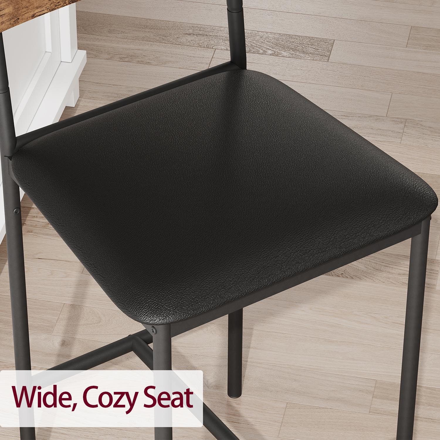 Garvee and Garvee Space-Saving Bar Table Sets for 2 with Upholstered Chairs, Multiple Storage Shelves, Comfortable Seating, Ideal for Kitchen, Apartment, Dining, and Living Areas